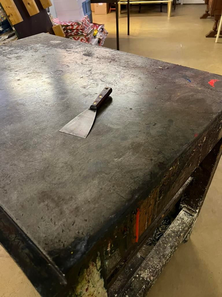 UNIEK en Antiek Industrieel KEUKENBLOK Werkbank METALEN BLAD, Ophalen, Gebruikt, 100 tot 150 cm, 75 cm of meer