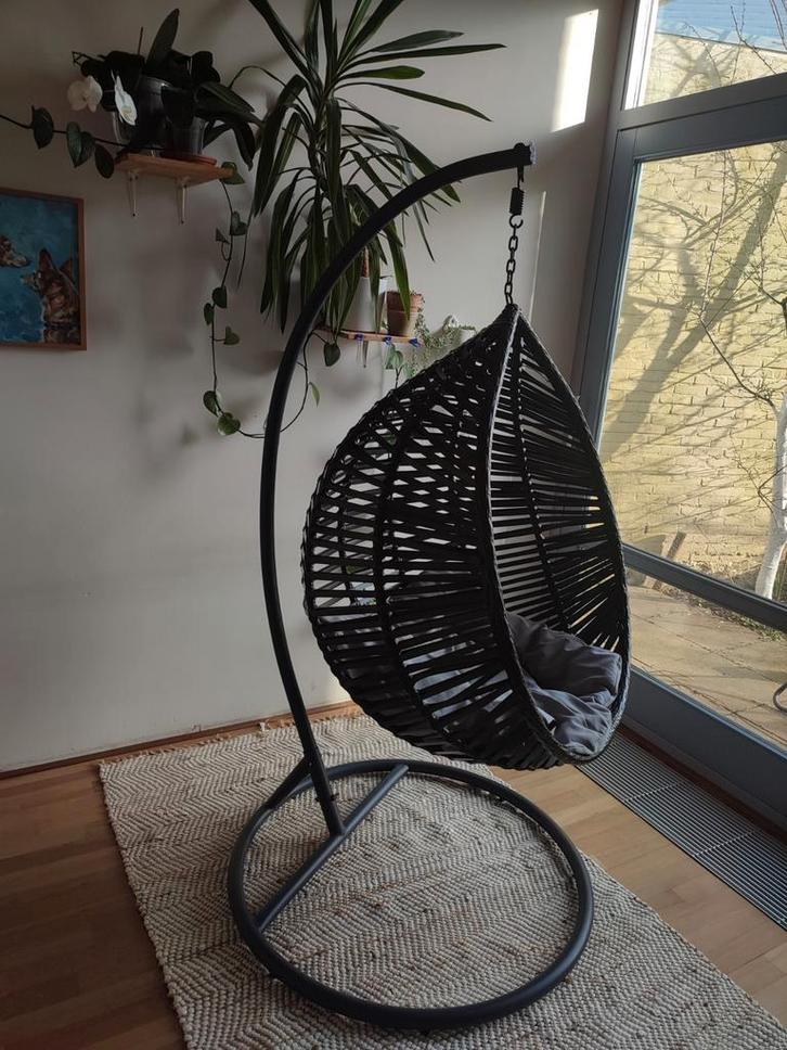 Hangstoel ei, Tuin en Terras, Tuinstoelen, Gebruikt, Kunststof, Ophalen