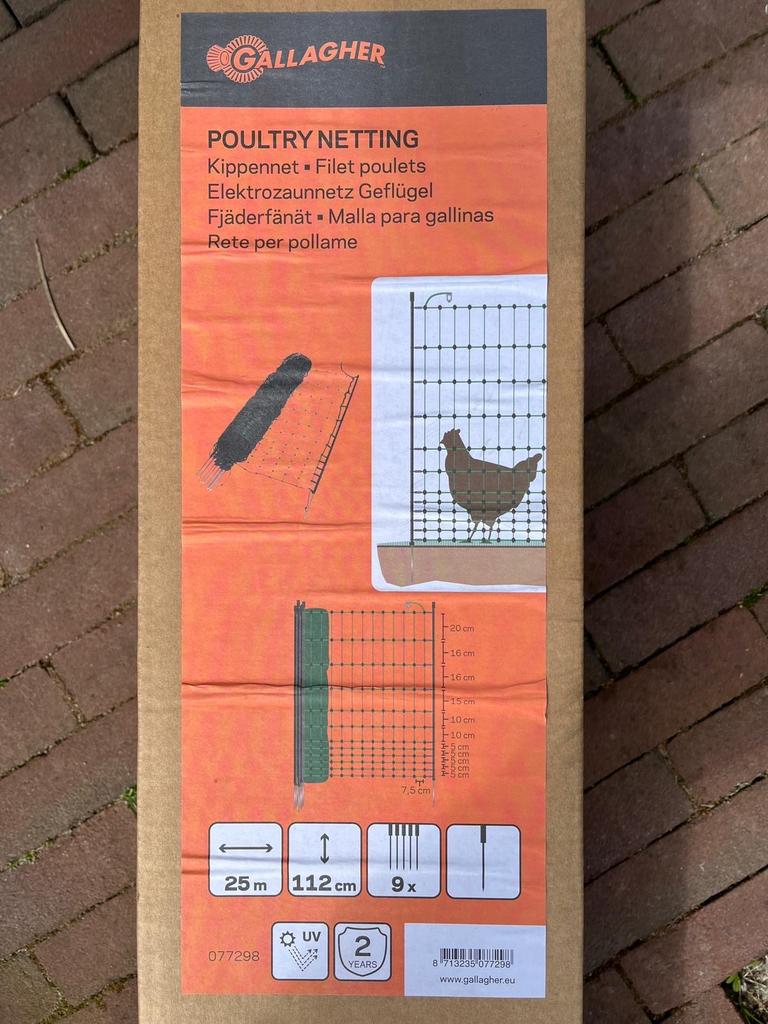 Gallagher Kippennet 25mx112cm, Ophalen, Nieuw, Kippenhok of Kippenren