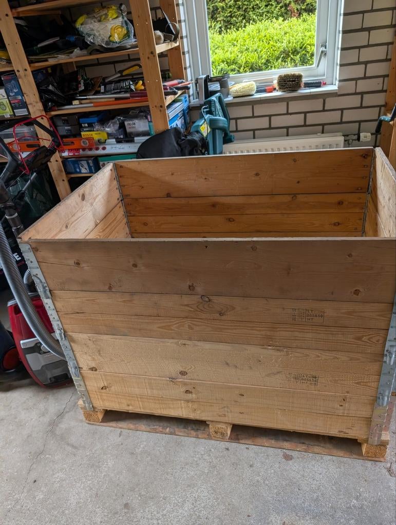 Houten europalletbox met opzetranden 120x80x90, Doe-het-zelf en Verbouw, Kratten en Dozen, Ophalen of Verzenden