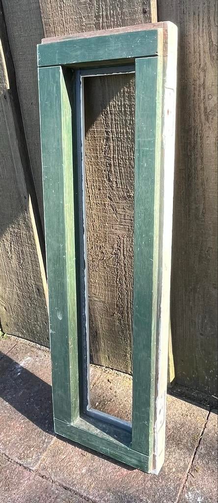 Hardhouten raam 85,5 x 25 cm, Gevelraam of Ruit, Gebruikt, Minder dan 80 cm, 80 tot 120 cm