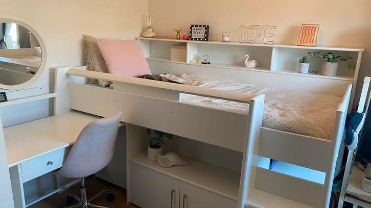 Halfhoogslaper, Kinderen en Baby's, Kinderkamer | Stapelbedden en Hoogslapers, Zo goed als nieuw, Halfhoogslaper, Ophalen