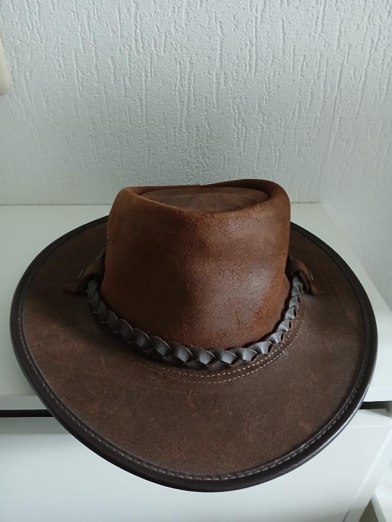 Mooie Australian lederen hoed., Ophalen, Gedragen, 58 cm (L, 7¼ inch) of meer, Hoed
