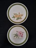 2 Porseleinen gebaksbordjes Rosier, P.J. Redouté, Ophalen of Verzenden, Bord