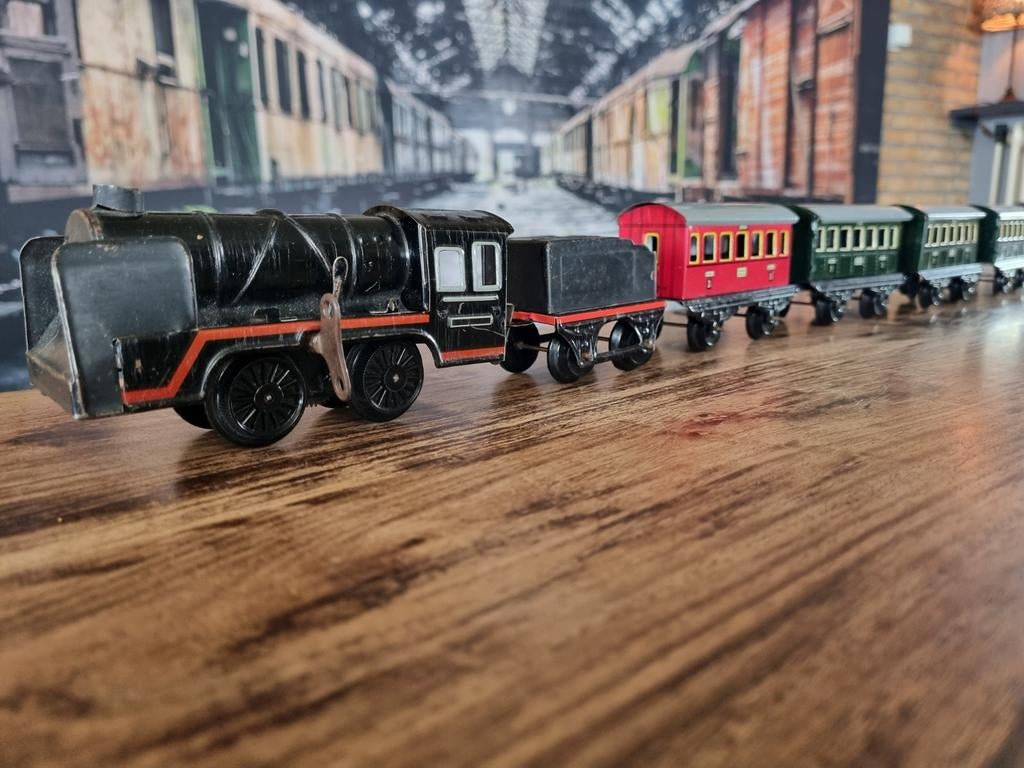 Vintage blikken Karl Bub treinset, Ophalen of Verzenden, Gebruikt, Treinset, Overige merken