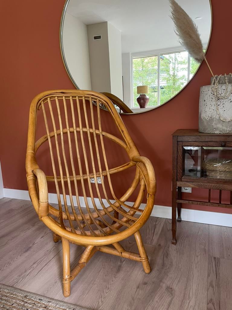 Manoe stoel rotan, Huis en Inrichting, Stoelen, Ophalen, Gebruikt, Bruin, Eén