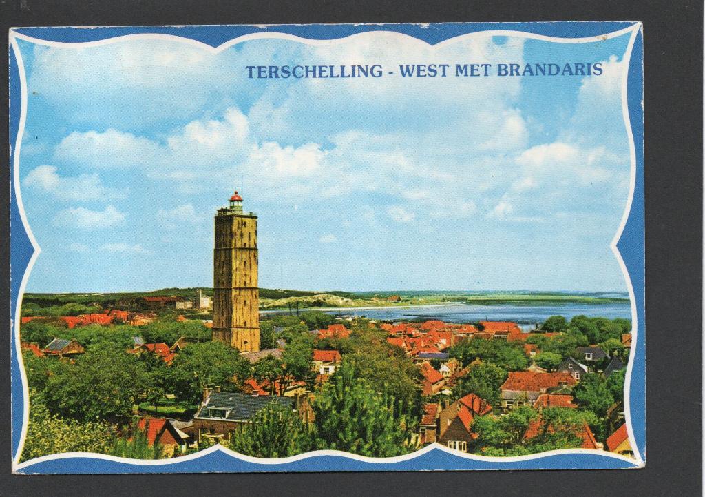 Terschelling West met Brandaris.1981., Ophalen of Verzenden, 1980 tot heden, Gelopen, Waddeneilanden