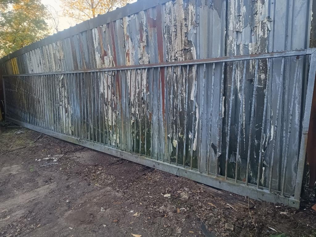 Schuifpoort 11meter, Tuin en Terras, Tuinhekken en Hekwerk, Ophalen, Gebruikt, IJzer, Spijlenhekwerk