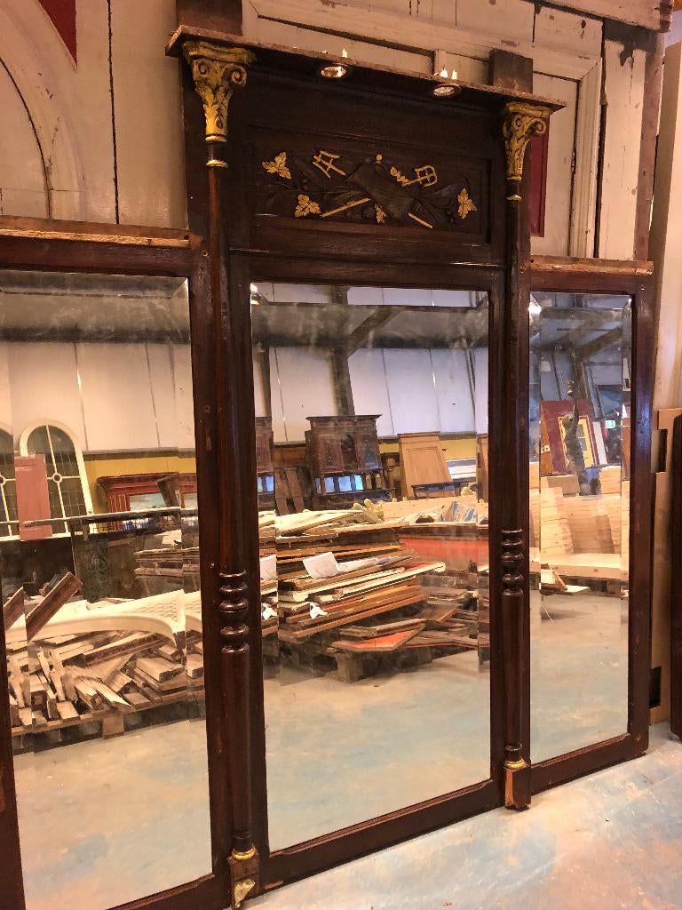 Antieke 3 delige spiegel 193x193 cm., Ophalen