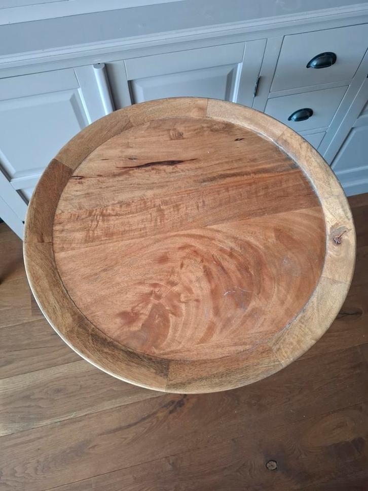 Light & Living Bijzettafel JOEKON - Ø60x80cm - Bruin, Huis en Inrichting, Tafels | Bijzettafels, Zo goed als nieuw, Rond, 60 cm of meer