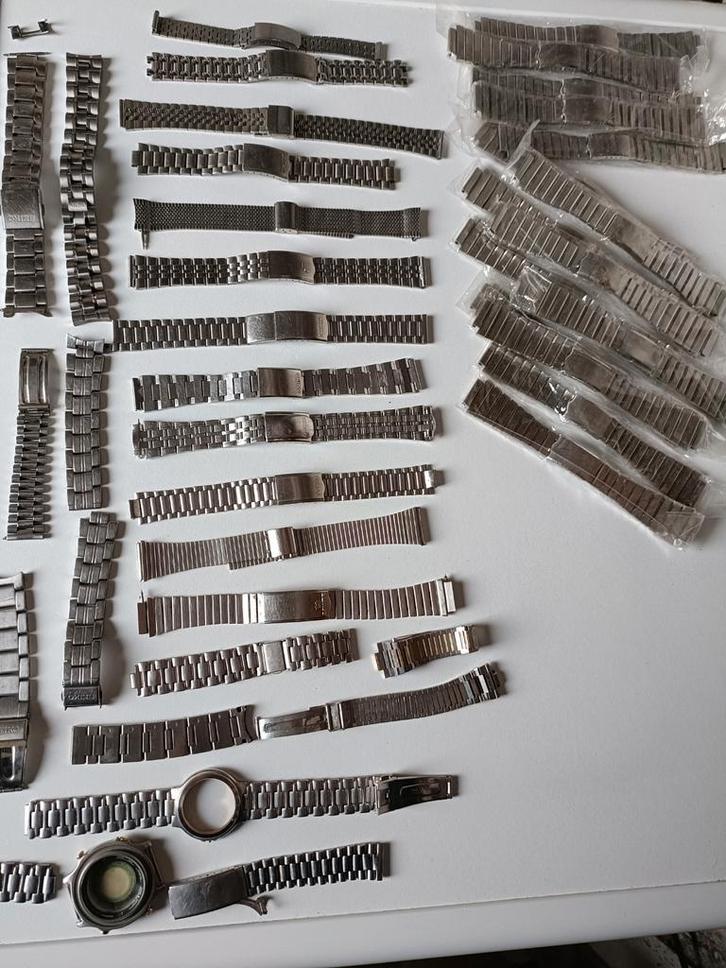 Lot Partij Horloge Banden Staal Nos en Gebruikte Zie Fotos, Sieraden, Tassen en Uiterlijk, Overige Accessoires, Gebruikt, Ophalen of Verzenden