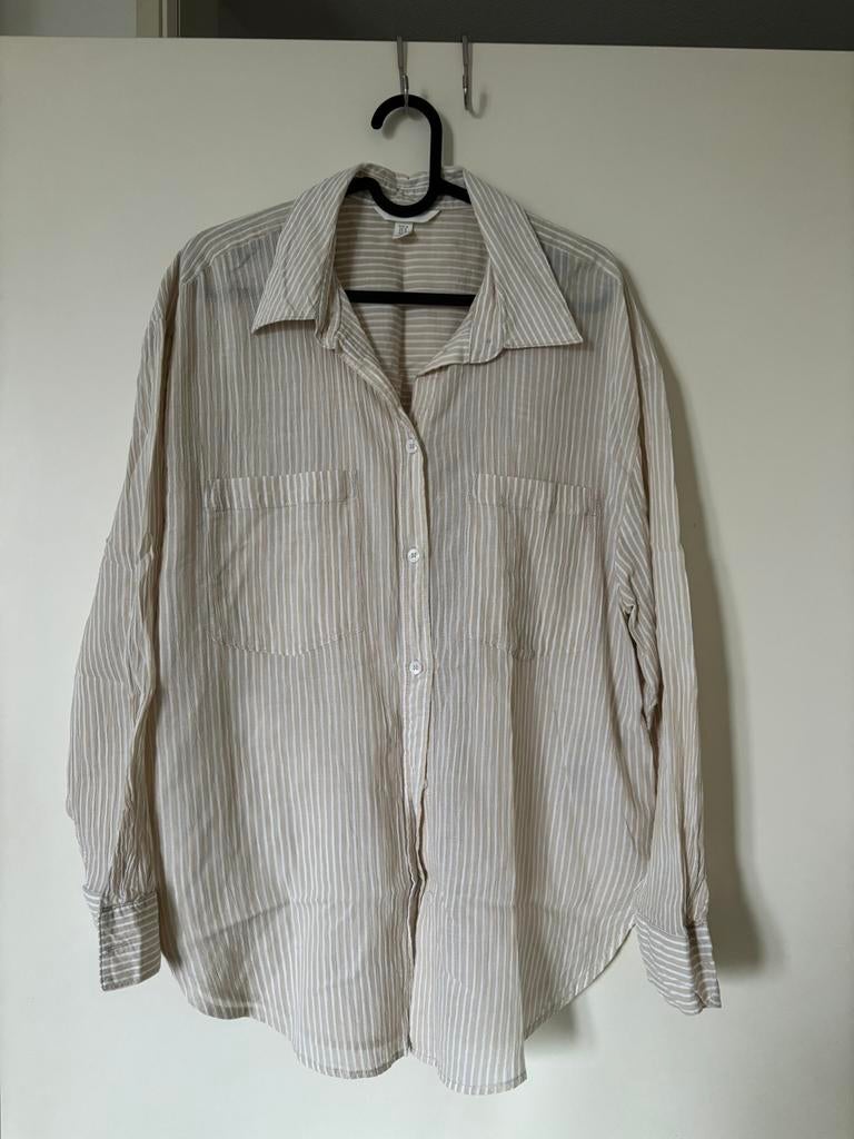 Blousje H&M crème kleur maat M licht gekreukelde stof, Ophalen of Verzenden, Zo goed als nieuw, Beige