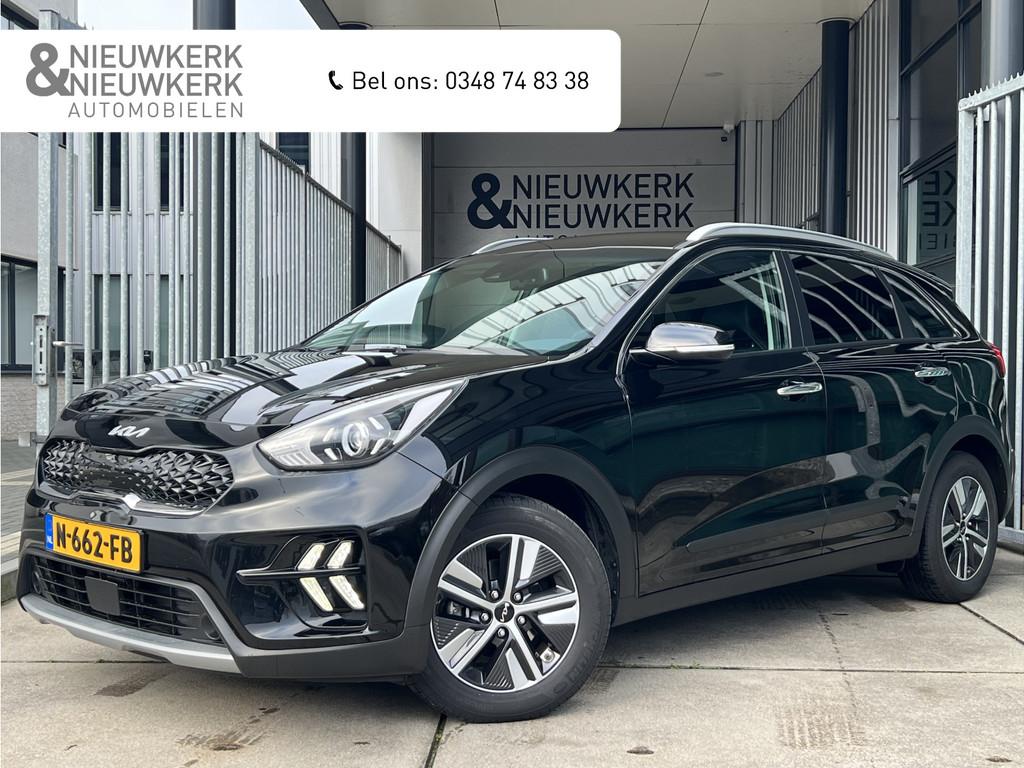 Kia Niro 1.6 GDi Hybrid DynamicLine | AUTOMAAT | CAMERA | NA, Gebruikt, Met garantie (alle), Leder en Stof, Zwart