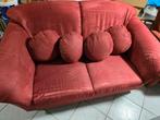 Rode tweezitsbank met twee fauteuils, Huis en Inrichting, Banken | Bankstellen, Gebruikt, 150 tot 200 cm, Tweepersoons, 75 tot 100 cm