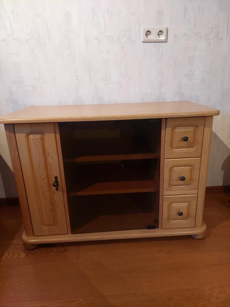 Houten televisiemeubel met cd lades en kastje, Ophalen, Gebruikt, 50 tot 100 cm, Minder dan 100 cm