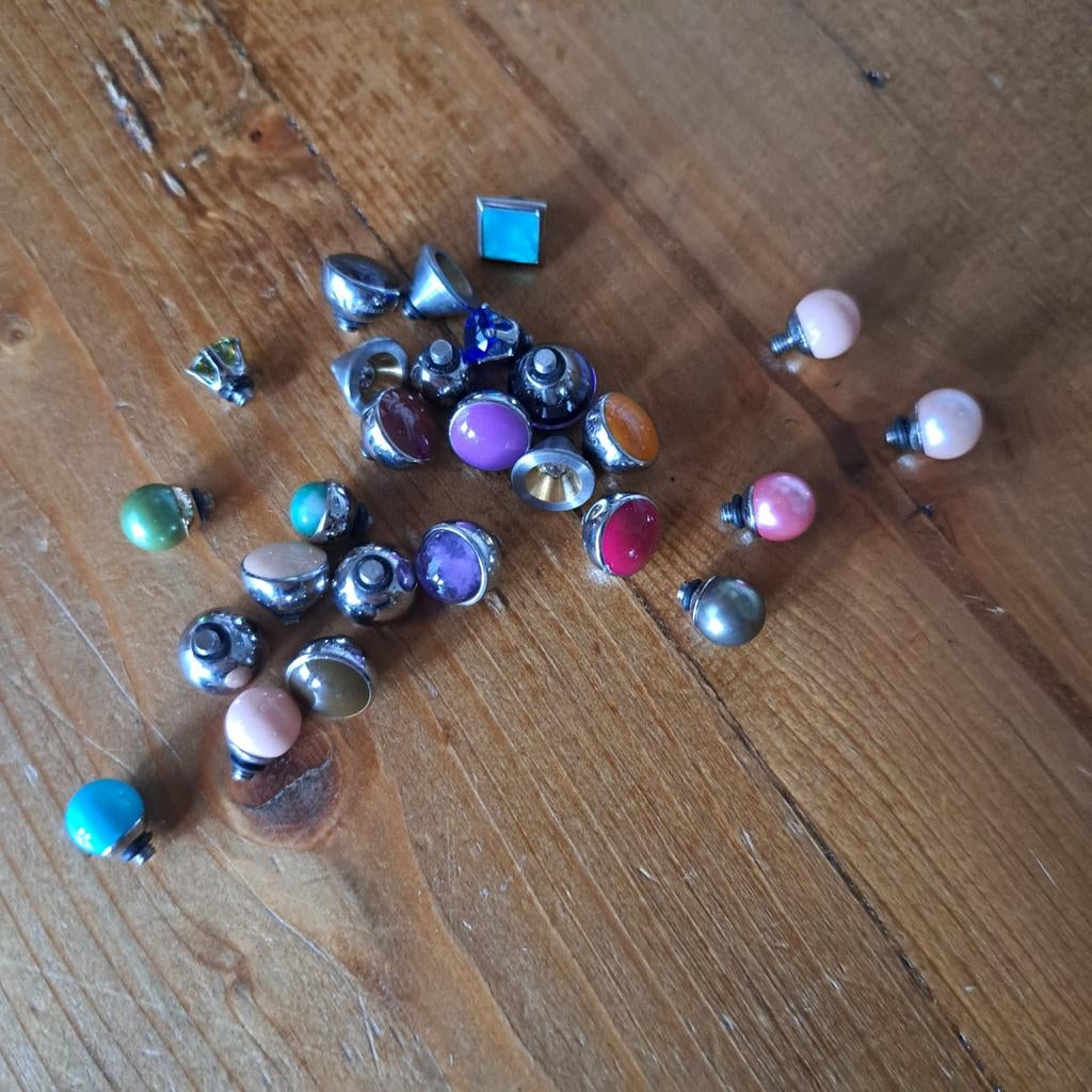 (r) *7* MelanO Meddys twisted zilverkleurige zetting, 4 bedels of meer, Ophalen, Overige materialen, Overige merken
