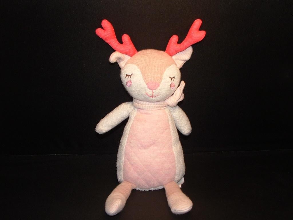 TIAMO DREAMY DEER HERT PLUCHE WIT MET TRICOT ROZE, Ophalen of Verzenden, Nieuw, Overige typen