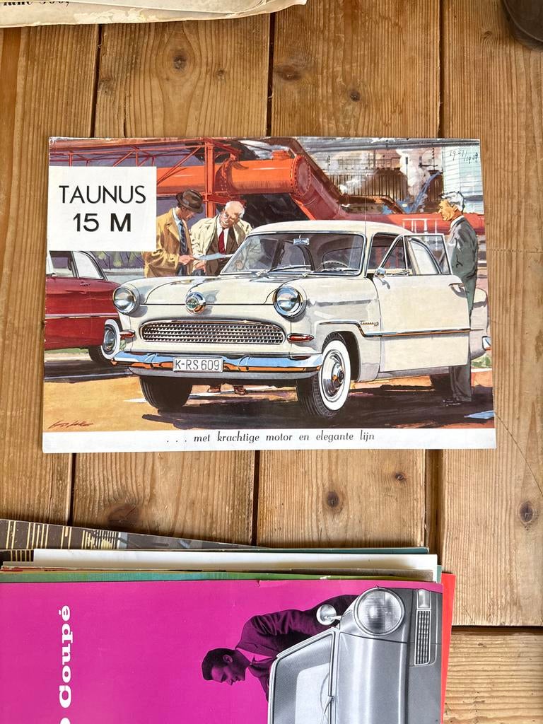 Folder Ford Taunus 15M - Origineel uit de jaren '50, Ophalen of Verzenden, Gelezen, Ford
