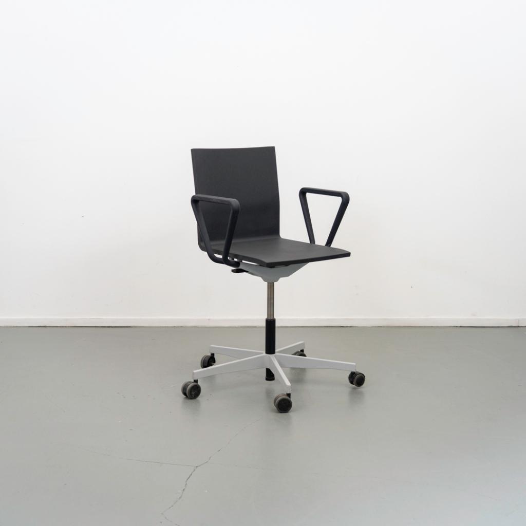 3x Vitra Maarten v Severen .04 Bureaustoel Zwart - Aluminium