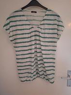 Enjoy shirtje wit groen gestreept mt 44 46, Wit, Maat 42/44 (L), Enjoy, Ophalen of Verzenden