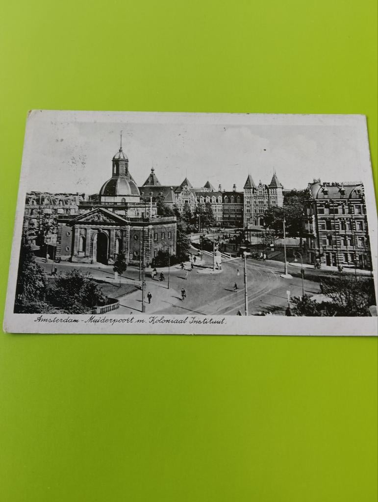 Amsterdam: Muiderpoort en Koloniaal Instituut (ongelopen), Ophalen of Verzenden, Voor 1920, Ongelopen, Noord-Holland