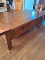 Robuuste houten salontafel met lades, Huis en Inrichting, Tafels | Salontafels, Ophalen, Gebruikt, 100 tot 150 cm, 50 tot 100 cm