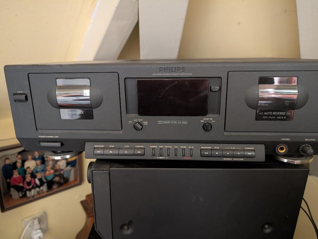 Cassettedeck Philips fc910 (defect), Audio, Tv en Foto, Ophalen of Verzenden, Dubbel, Philips