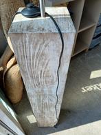 Mooie grote lampenvoet "paal" - Houten vloerlamp, Gebruikt, 100 tot 150 cm, Ophalen of Verzenden, Landelijke, Brocante, Rustiek
