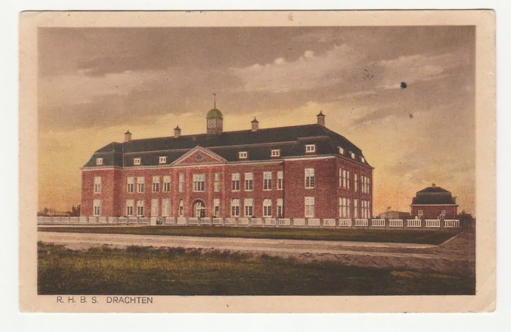 Drachten - RHBS, Verzenden, 1920 tot 1940, Gelopen, Friesland