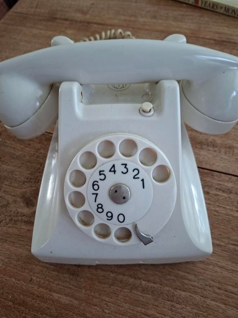 Witte PTT telefoon met draaischijf, Ophalen of Verzenden