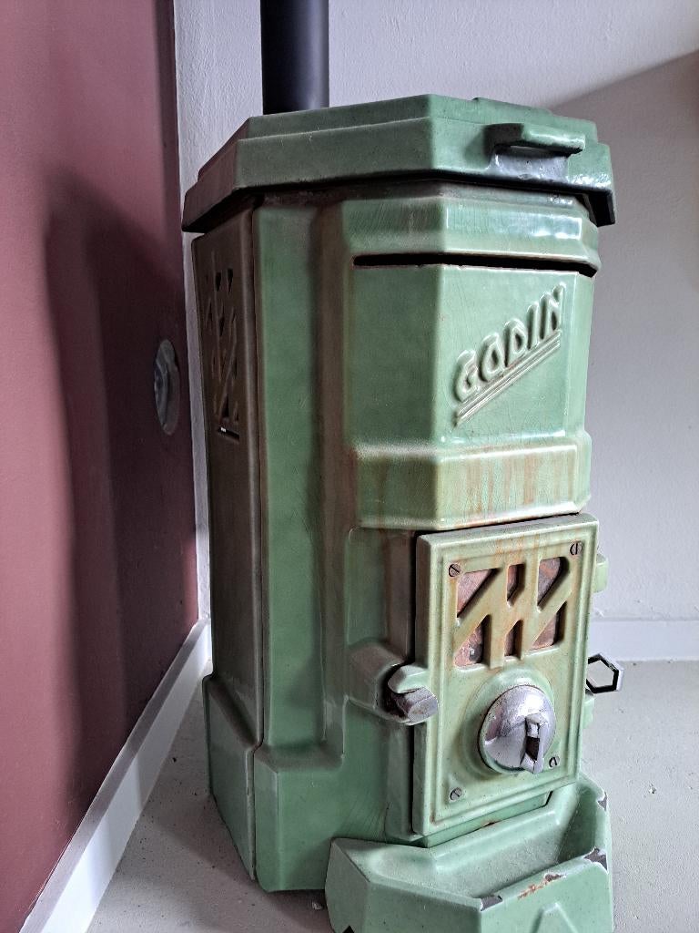 Godin houtkachel, Huis en Inrichting, Ophalen, Gebruikt, Houtkachel, Vrijstaand