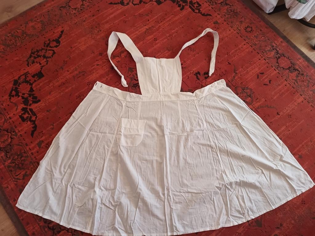 Zuster schort van vroeger verpleegster schort, Ophalen of Verzenden, Gedragen, Maat 46/48 (XL) of groter, Carnaval