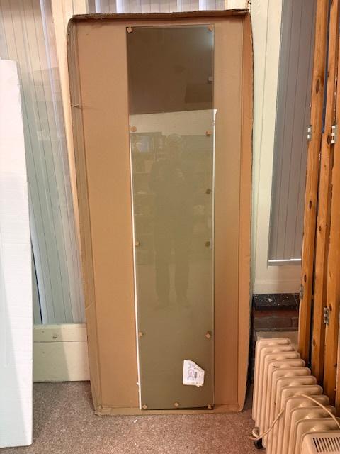 Glasplaat in bronskleur van gehard veiligheidsglas 185x35cm, Ophalen, Minder dan 50 cm, Glas, AGC