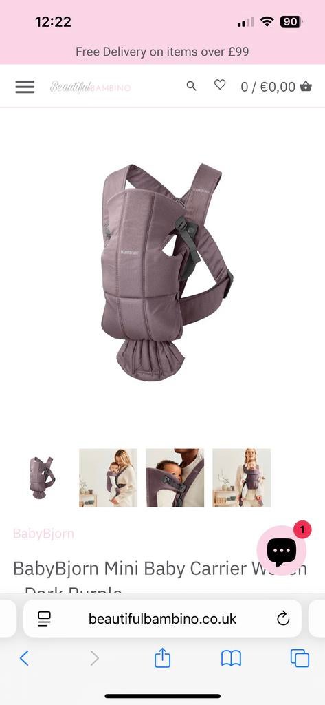 BabyBjorn Mini draagzak paars, Kinderen en Baby's, Babydragers en Draagdoeken, Ophalen of Verzenden, Zo goed als nieuw, Buik, Baby Björn