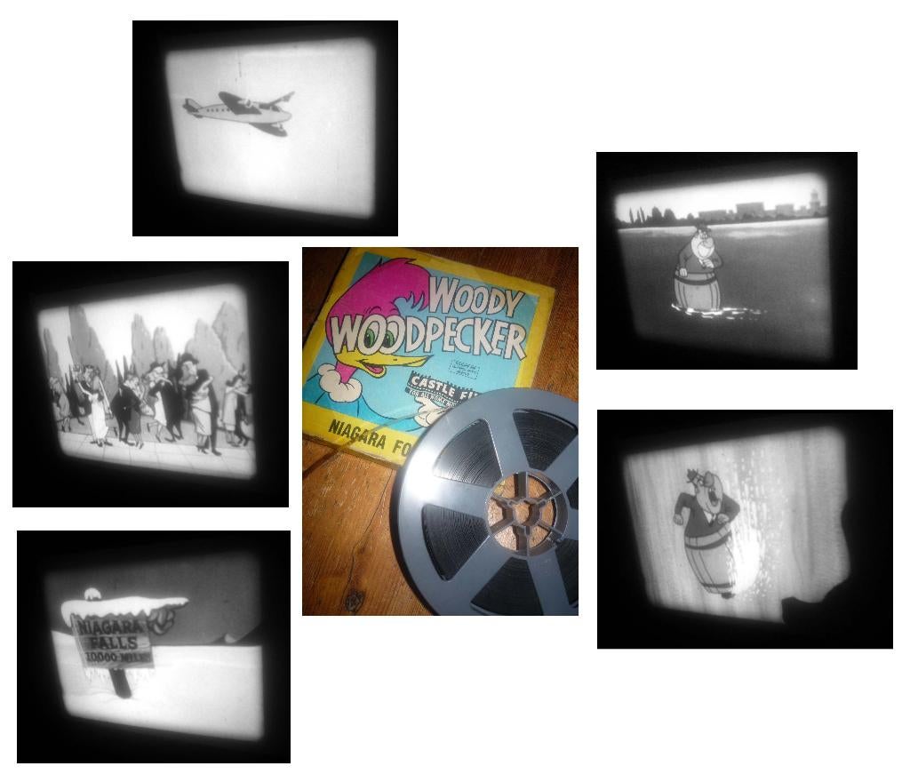8mm film Woody Woodpecker "Niagara Fools" - zw/w - 60mtr, Ophalen of Verzenden, 8mm film