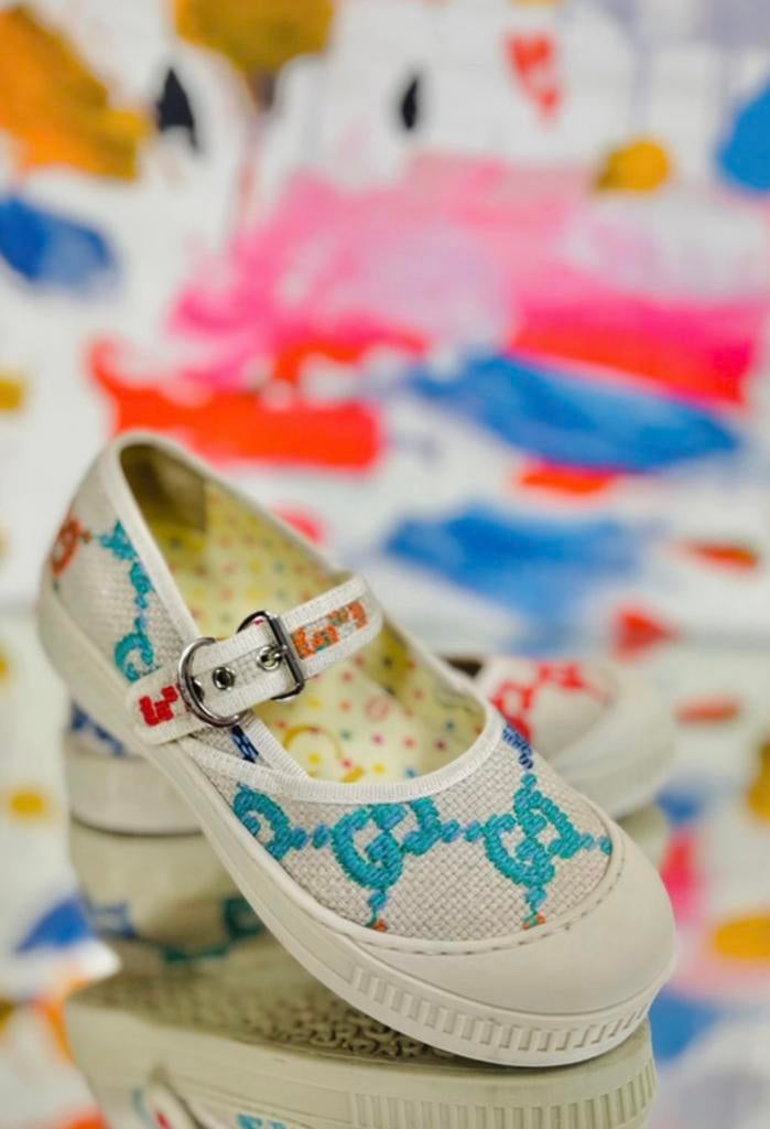 Gucci GG multicolor ballerina schoenen maat 30 (390 euro), Kinderen en Baby's, Schoenen, Gucci EU, Customercare@gucci.com, Zo goed als nieuw