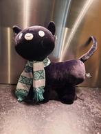 Hema kat/poes siepie zwart met sjaal groen/wit om 40 cm 2024, Kinderen en Baby's, Speelgoed | Knuffels en Pluche, Ophalen of Verzenden