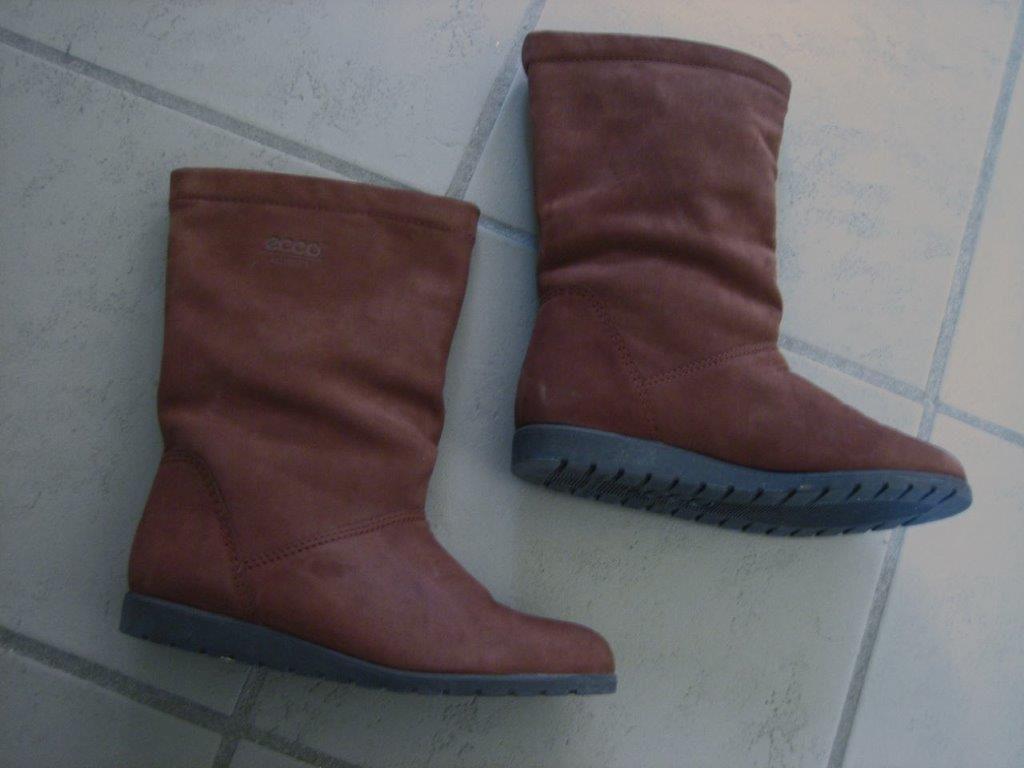 Warme lammy gevoerde bruine nubuck laarsjes ECCO 37 Snazzeys, Kleding | Dames, Schoenen, Bruin, Verzenden, Lage of Enkellaarzen