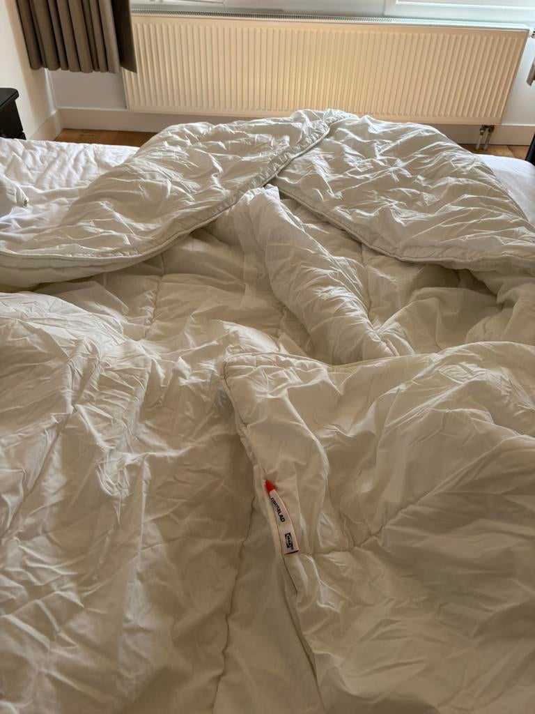 Ikea Grusblad dekbedovertrek lits jumeaux winter 240/220, Ophalen, Wit, Dekbedovertrek, Tweepersoons
