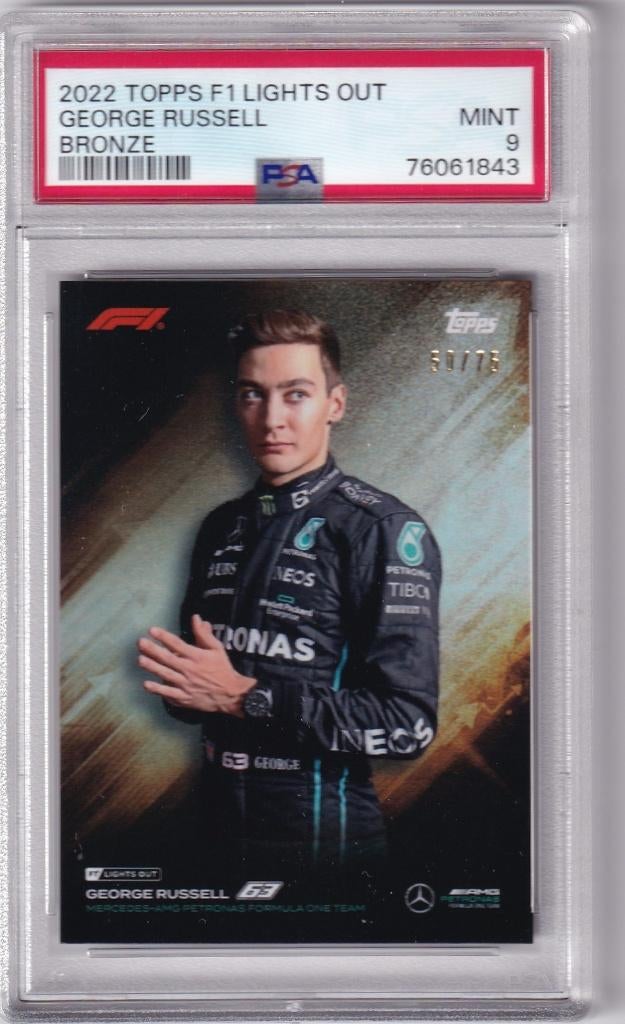 George Russell Bronze /75 PSA 9, Verzamelen, Verzenden, Nieuw, Formule 1