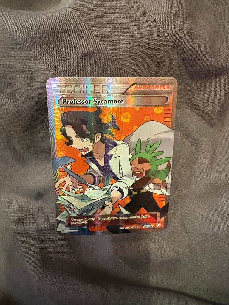 Pokémon Kaart: Professor Sycamore (Full Art Foil), Ophalen of Verzenden, Zo goed als nieuw, Losse kaart, Foil