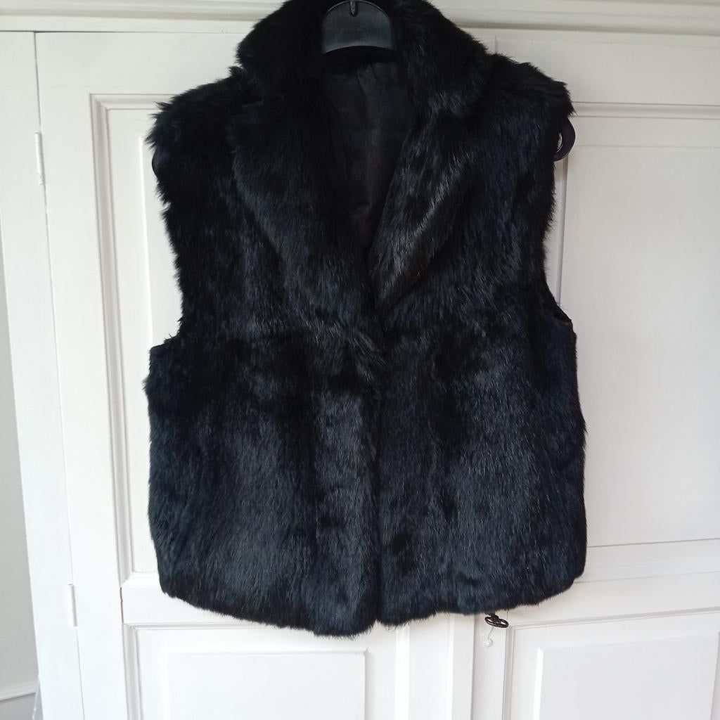 Mooi bont bodywarmer 40, Kleding | Dames, Bodywarmers, Ophalen of Verzenden, Zo goed als nieuw, Maat 38/40 (M), Zwart