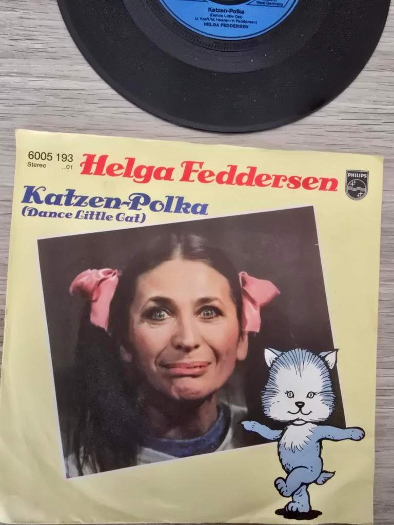 Helga Feddersen/ Katzen- polka, Ophalen of Verzenden, Gebruikt, 7 inch, Levenslied of Smartlap