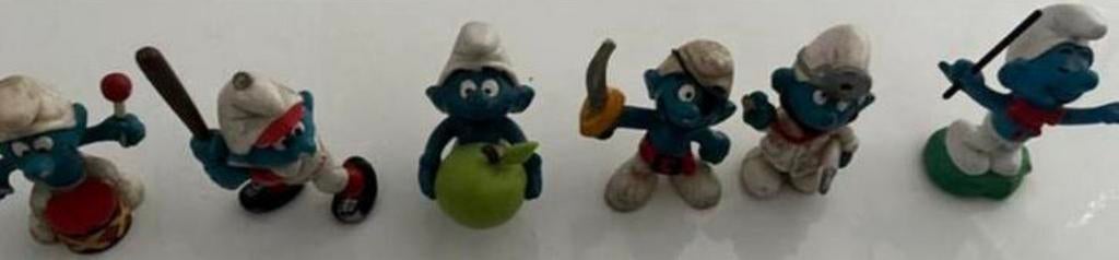 6 Peyo Schleich exemplaar OUDE LEUKE VINTAGE BLAUWE SMURFEN, Ophalen of Verzenden, Gebruikt, Verschillende Smurfen, Poppetje, Figuurtje of Knuffel