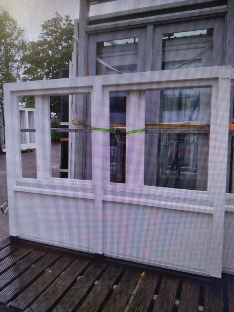Kozijn met 2 x draaikiep ramen, Tuin en Terras, 200 cm of meer, Nieuw, Ophalen of Verzenden, Glas