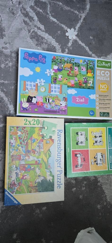 Peppa Pig, Ravensburger & HEMA Puzzels (3-delige set), Ophalen of Verzenden, Meer dan 50 stukjes, Gebruikt, 4 tot 6 jaar
