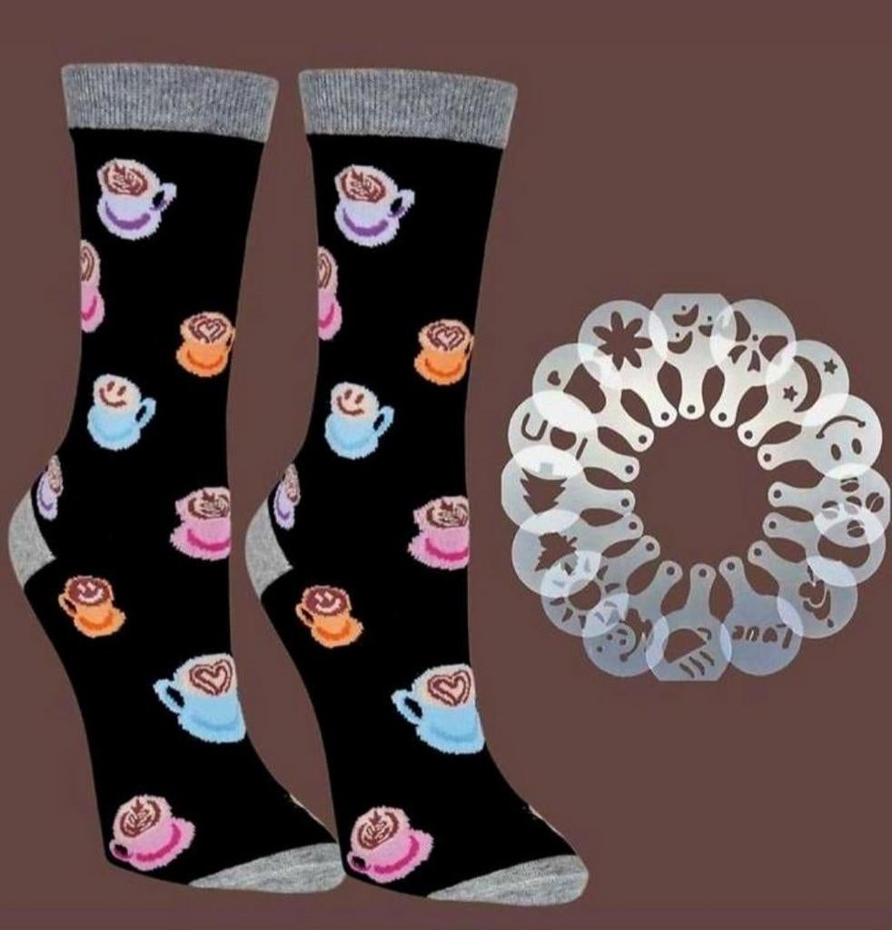 CAPPUCCINO SOKKEN  + 16 SJABLONEN VOOR CAPPUCCINO, Ophalen of Verzenden, Nieuw