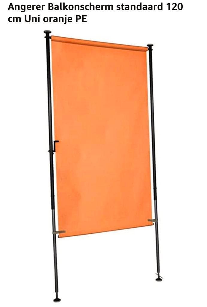 Angerer Balkonscherm standaard 120 cm Uni oranje PE nieuw, Tuin en Terras, Tuinschermen, Nieuw, Overige materialen, 200 cm of meer
