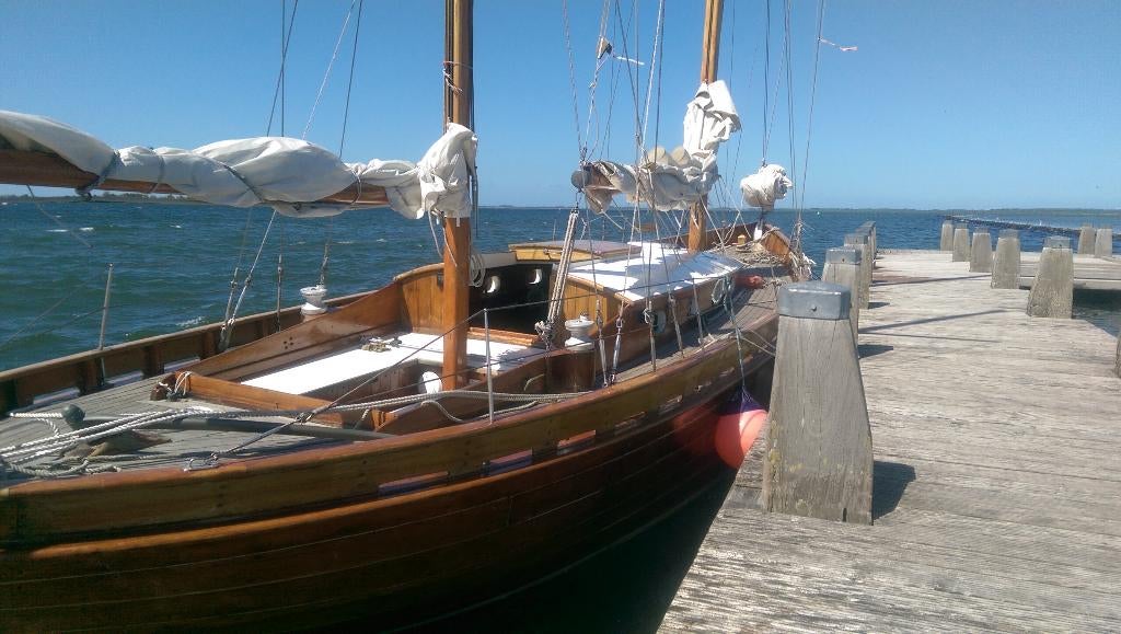 Klassiek teakhouten zeiljacht lengte 11.40 meter, Ophalen, Gebruikt, Diesel, 9 tot 12 meter