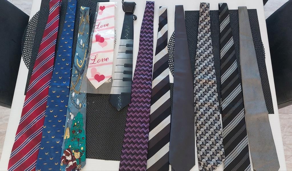 Diverse stropdassen collectie - 12 stuks, Overige kleuren, Met patroon, Gedragen, Diverse